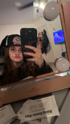 Customer photo review of Lazy J Ranch Black & White USA Arrowhead Classic Five Panel Trucker Hat