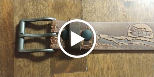 Customer video review of The Wildlife Belt - Natural Tan Embossed Full Grain Leather Belt Made in Canada
