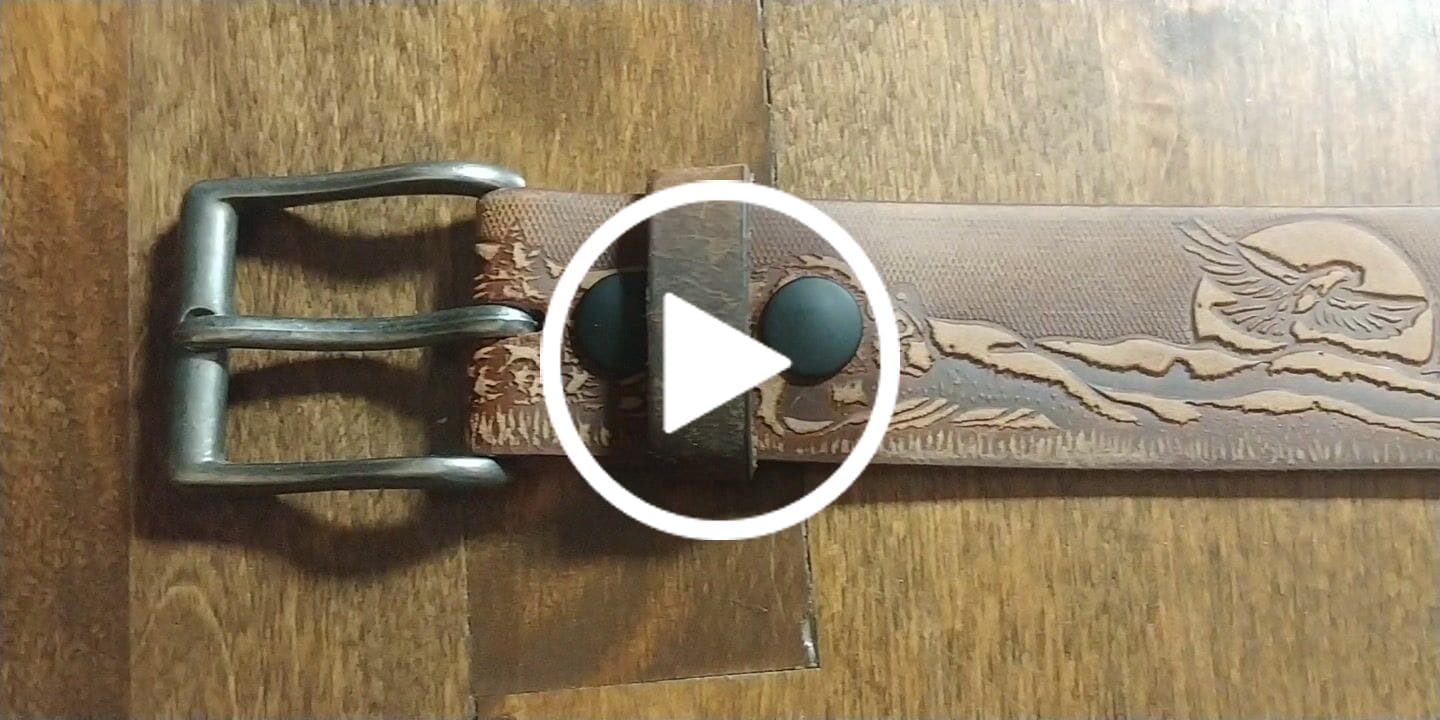 Customer video review of The Wildlife Belt - Natural Tan Embossed Full Grain Leather Belt Made in Canada