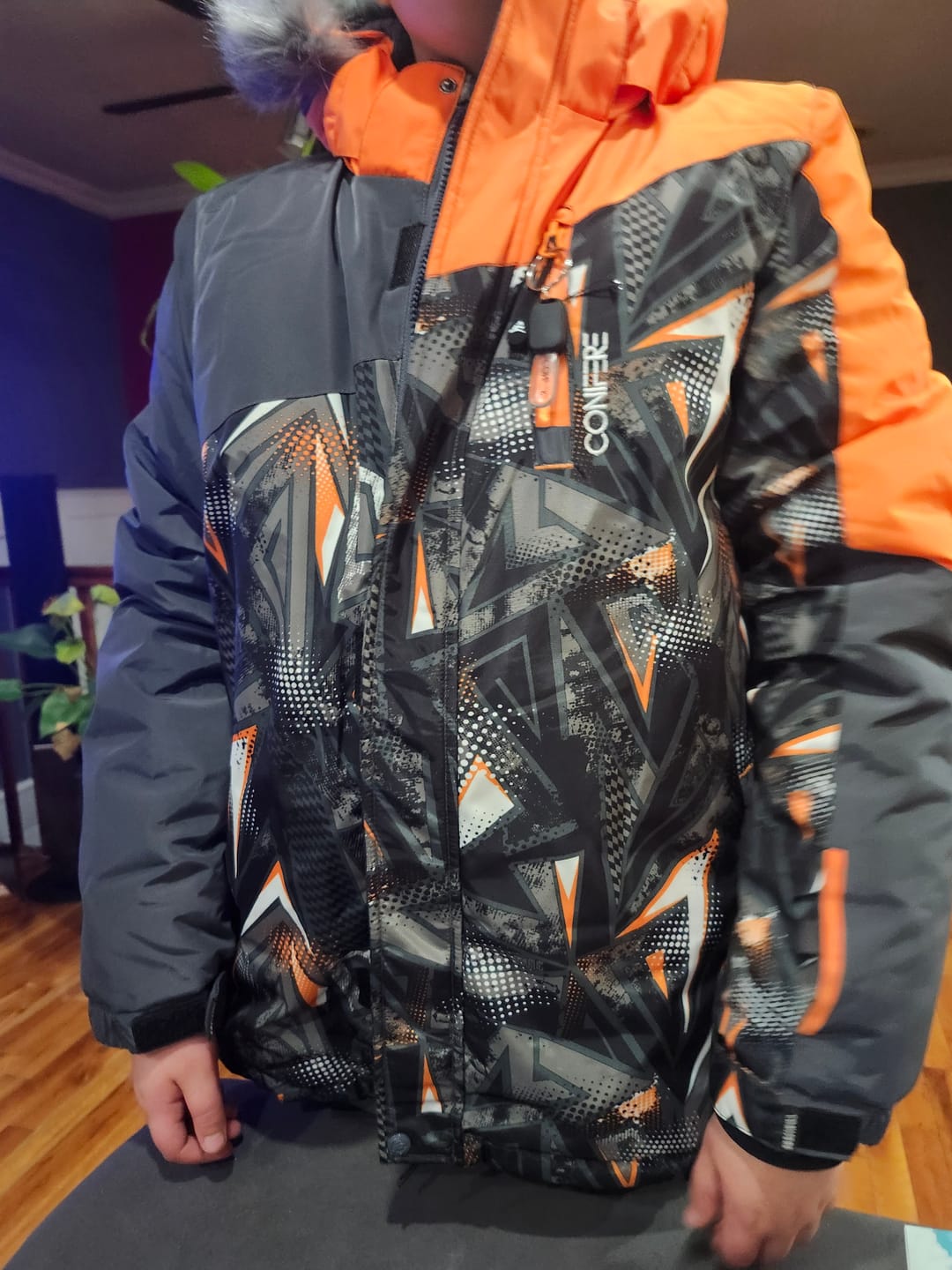 Customer photo review of TRIGLAV - Boys Orange/Grey Snowsuit Set