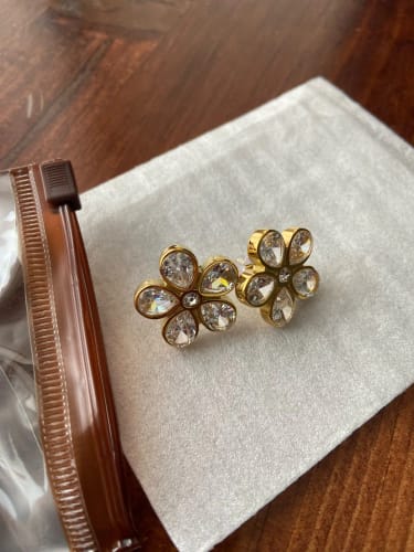 Customer photo review of Flower Stud Earrings
