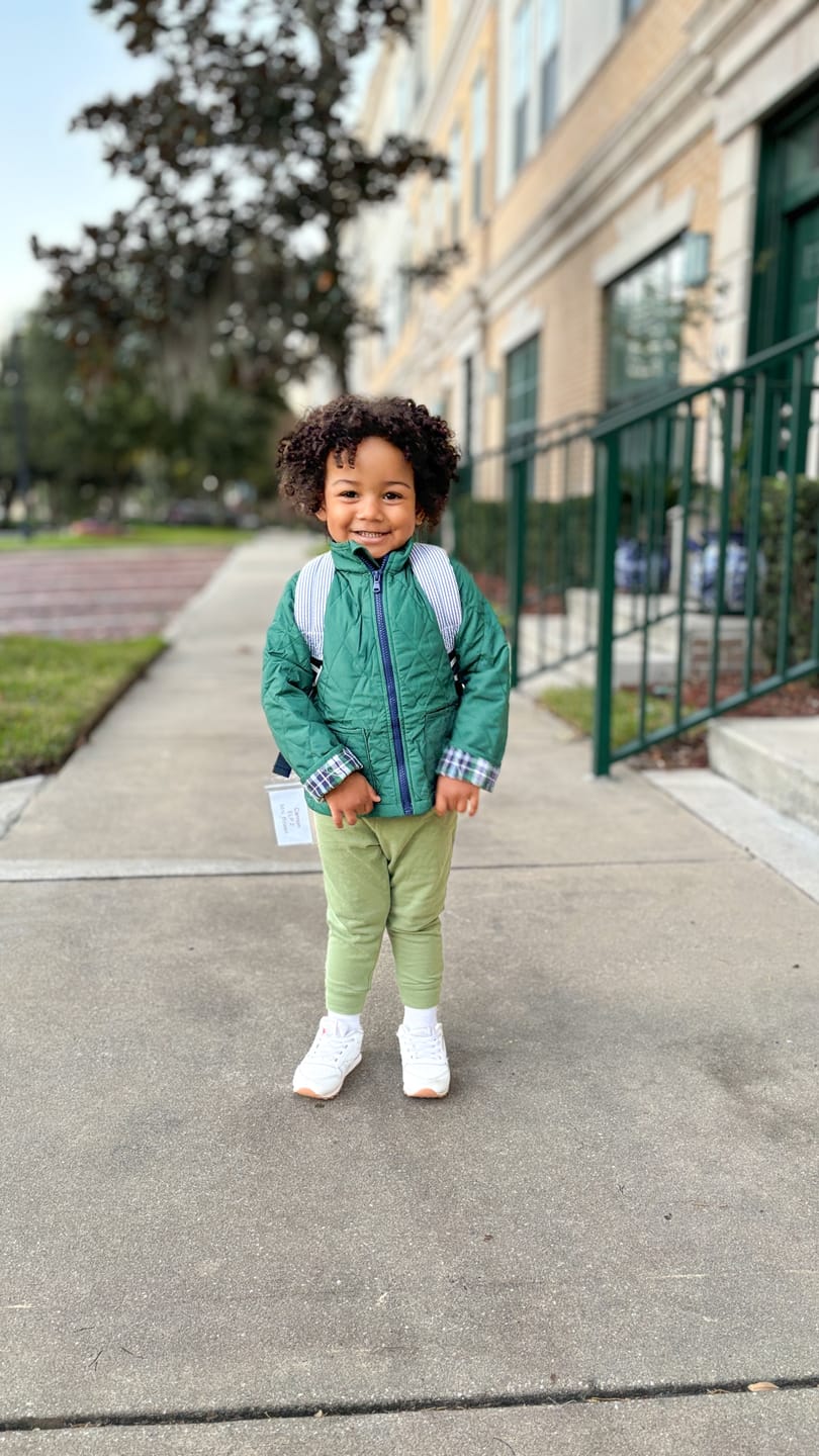 Customer photo review of Hunter Green Quilted Coat