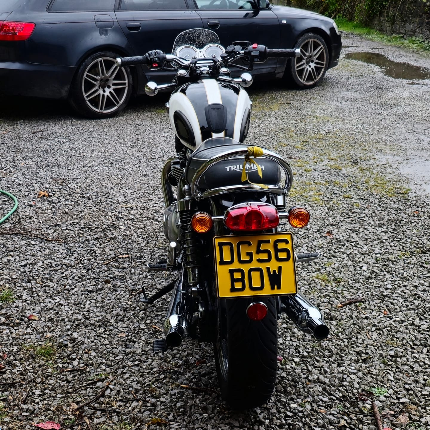 Customer photo review of Metal Pressed Motorcycle Number Plate – 9 x 7 Inches