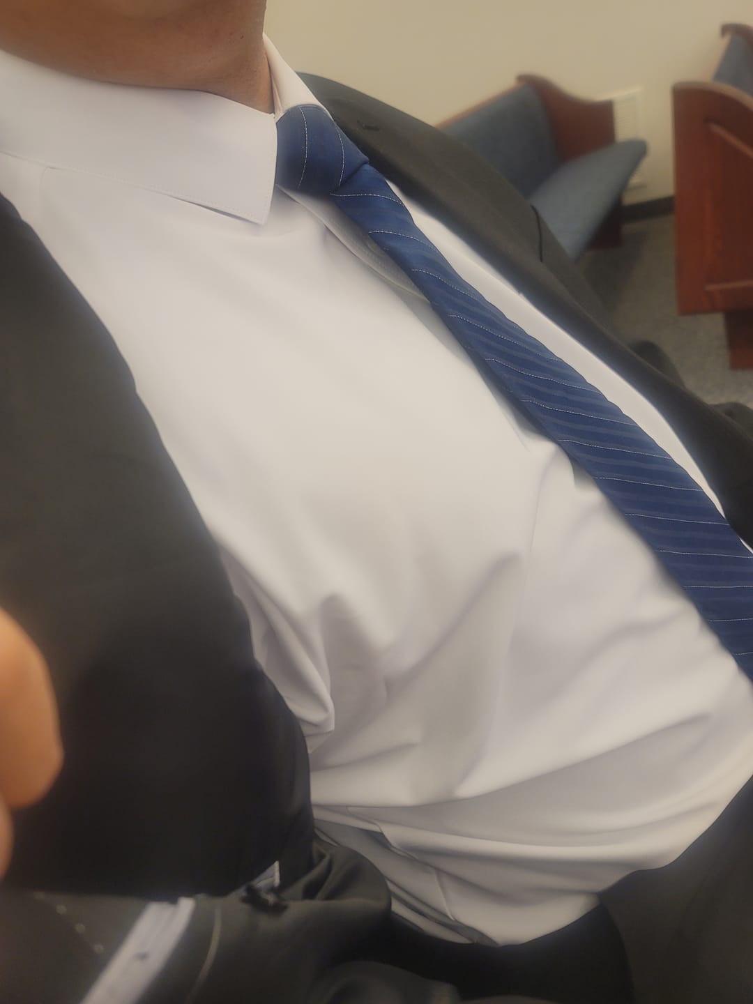 Customer photo review of Phenom Classic White Short Sleeve Dress Shirt