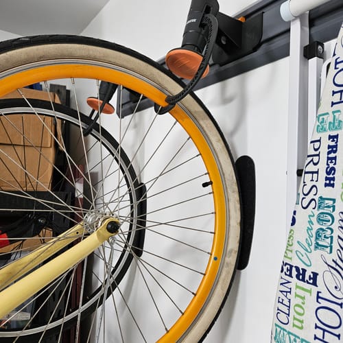Customer photo review of Wall Protectors for Bike Rack Systems
