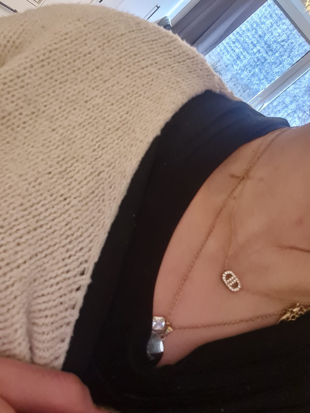 Customer photo review of Deluxe Pave Kette 14K Vergoldet