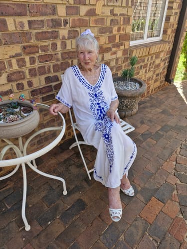 Customer photo review of White Embroidered Kaftan