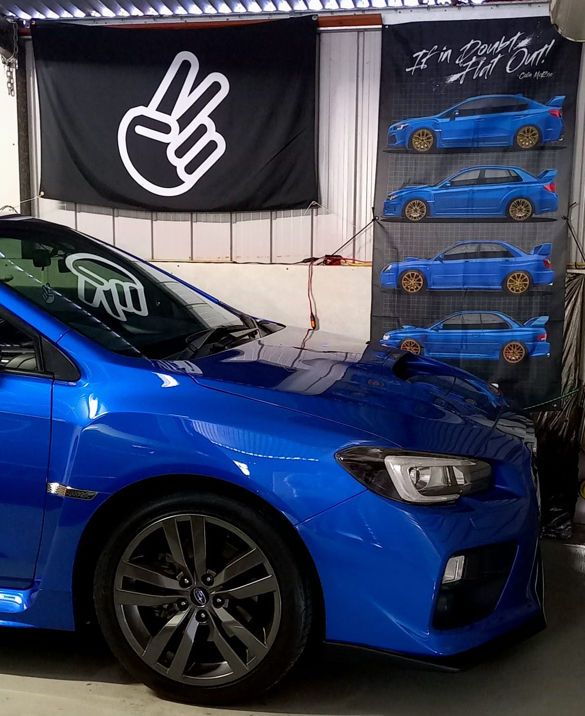 Customer photo review of Subaru WRX Generations Garage Flag
