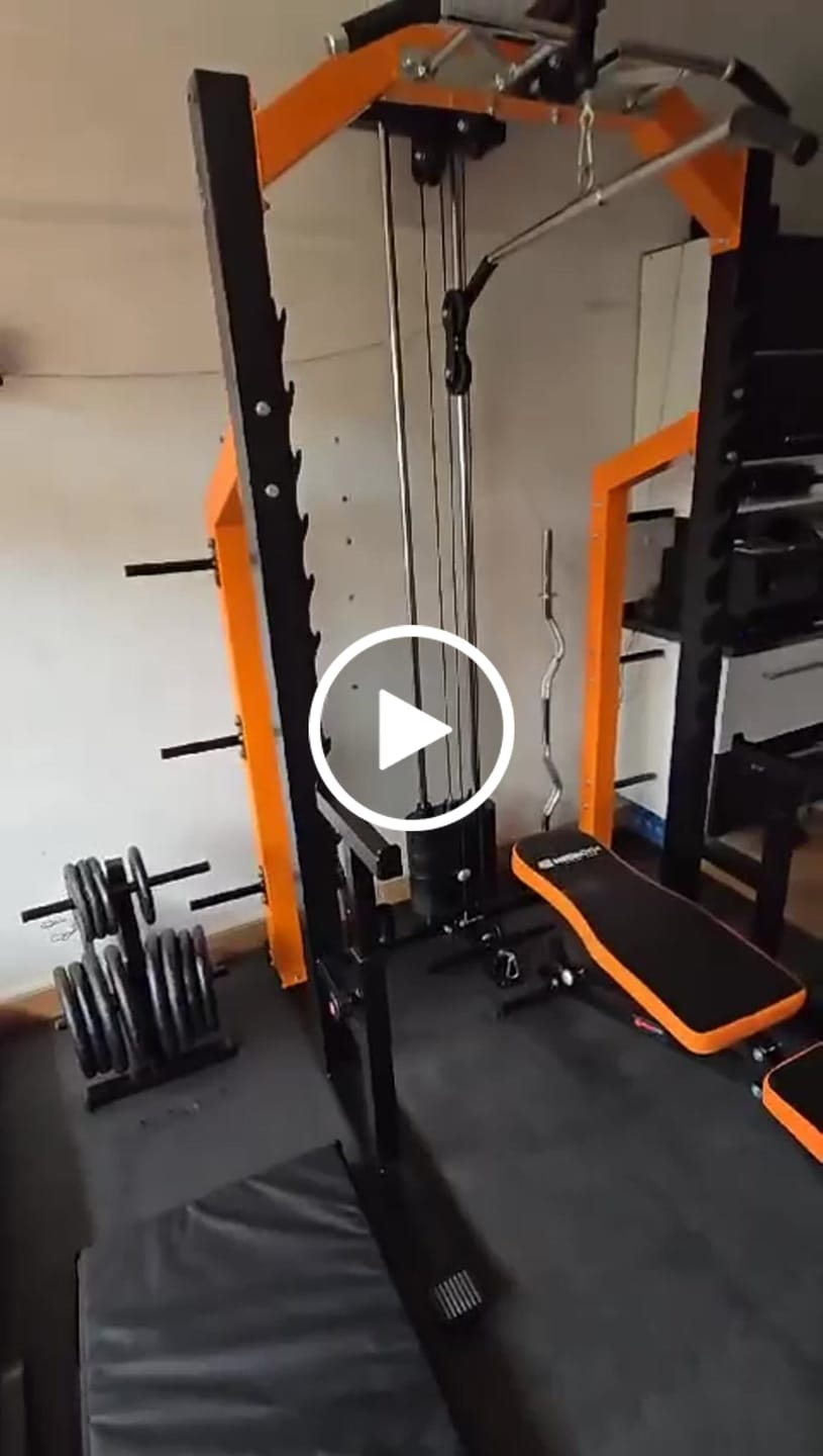 Customer video review of Estação De Musculação Mega Rack Monocross Com Polia Móvel Flutuante 82Kg