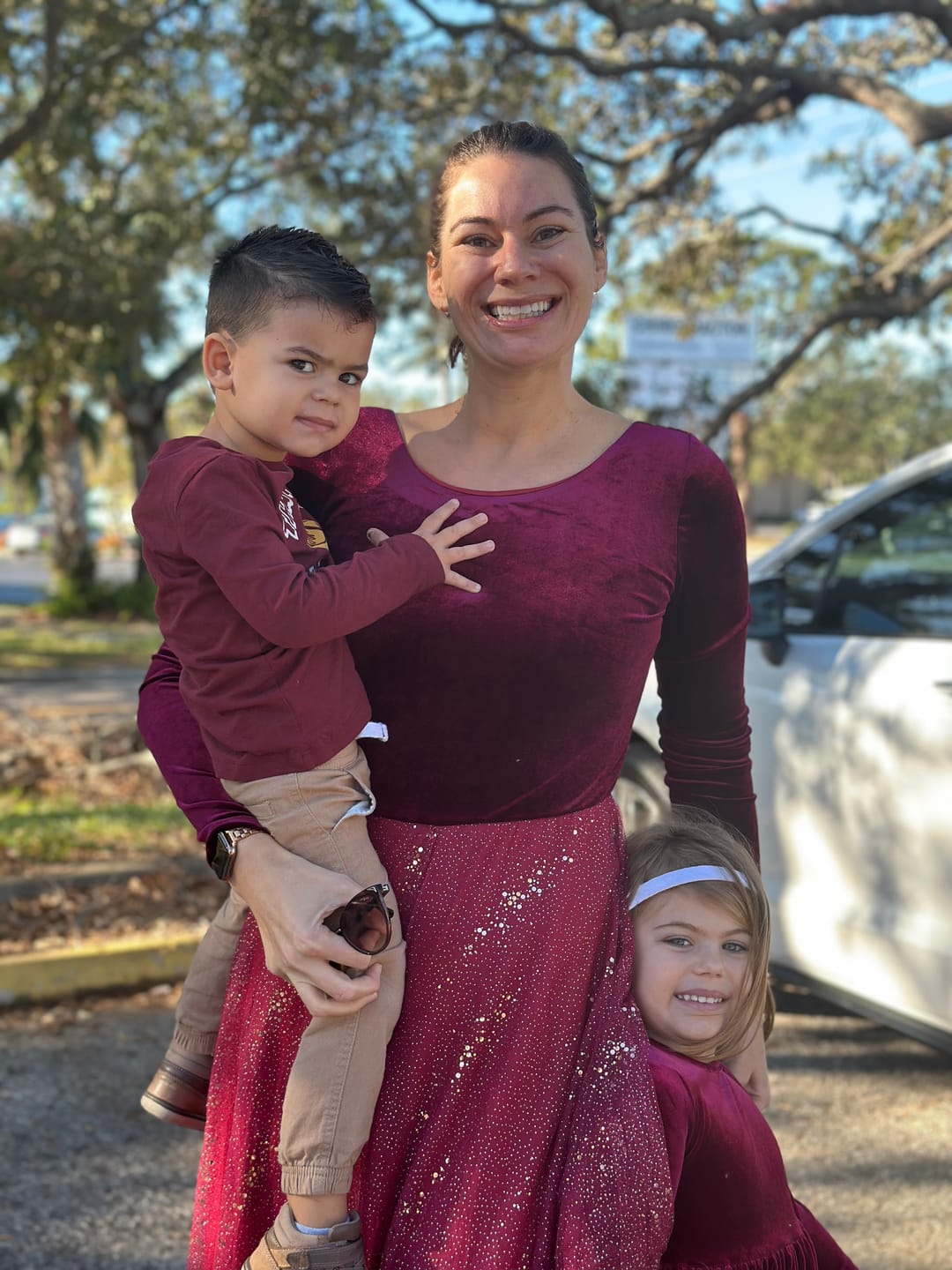 Customer photo review of Velour Ballerina Dress (Women) - Red Velvet