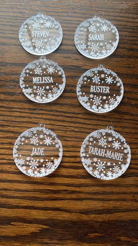 Customer photo review of Personalised  Snowflake Christmas Decoration