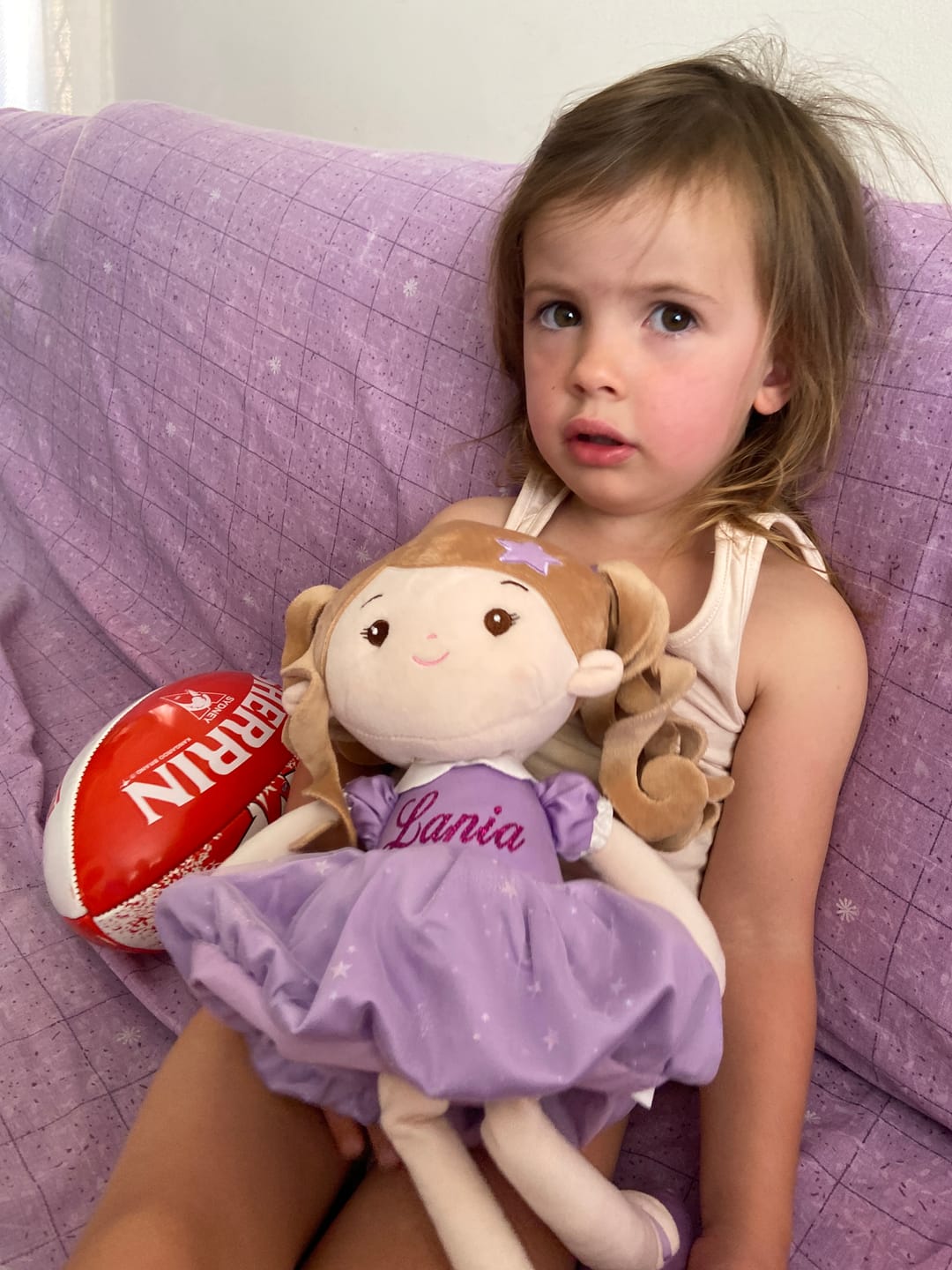Customer photo review of Personalized Doll Carrier Backpack - with Baby Doll