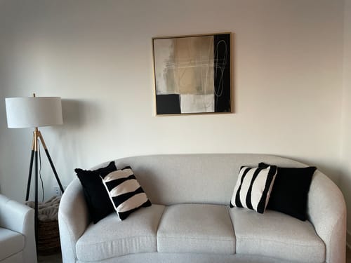 Customer photo review of Light and Shadow Abstract Canvas Art