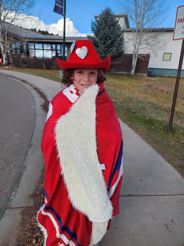 Customer photo review of Personalized Hockey Hooded Blanket