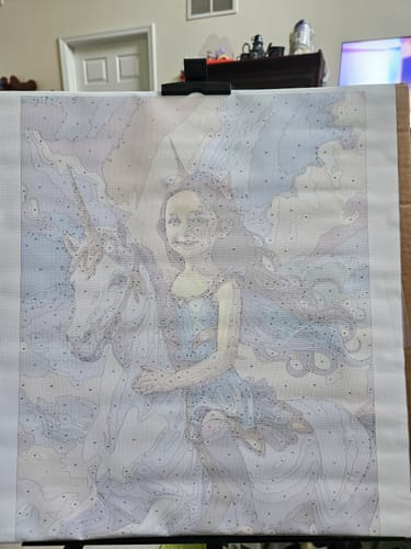 Customer photo review of "Magical Unicorn Ride" Paint by Numbers Kit