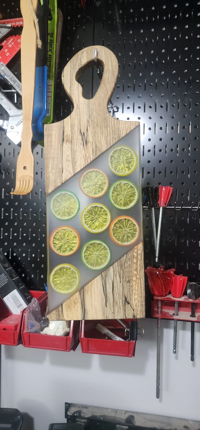 Customer photo review of 18x6.5x1" Small Organic Handle Charcuterie Board Silicone Mold