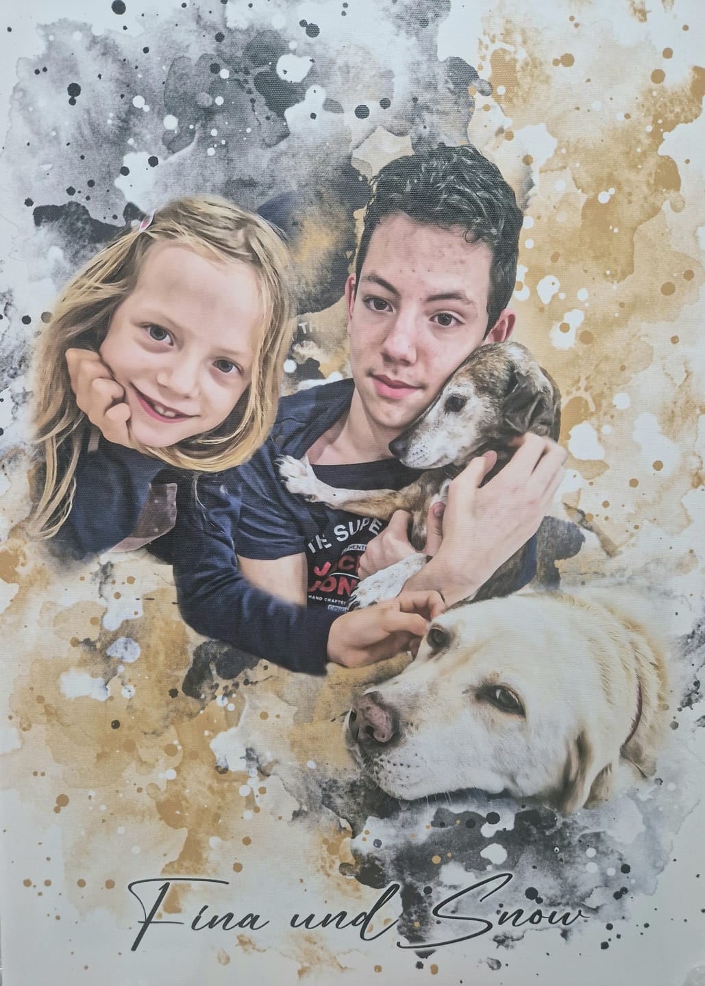 Customer photo review of Tierisches Wasserfarben Hunde Portrait