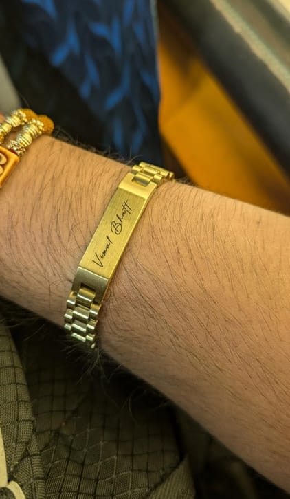 Customer photo review of Personalised Stark Bracelet