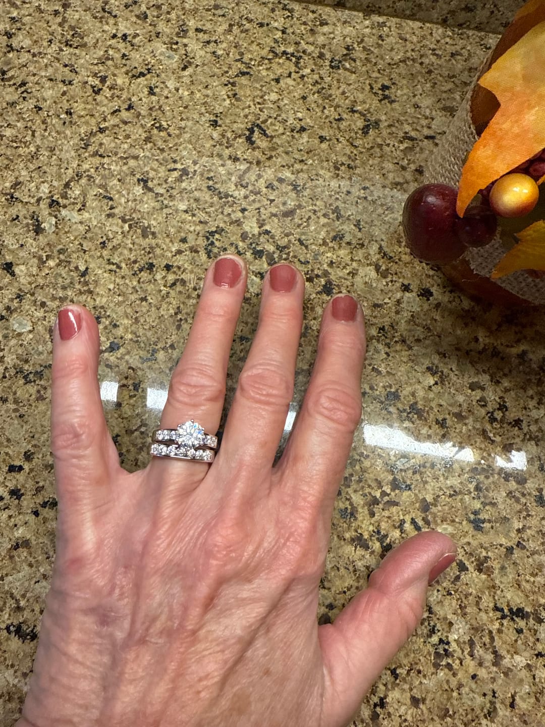 Customer photo review of Round Cut Moissanite Channel Set Engagement Ring