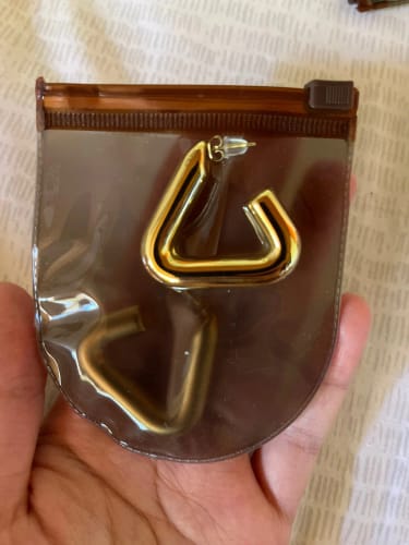 Customer photo review of Geometric Hoop Earrings