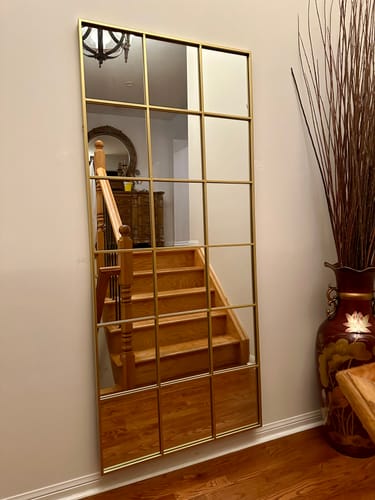 Customer photo review of Gold Window Pane Mirror (71"H x 31"W)