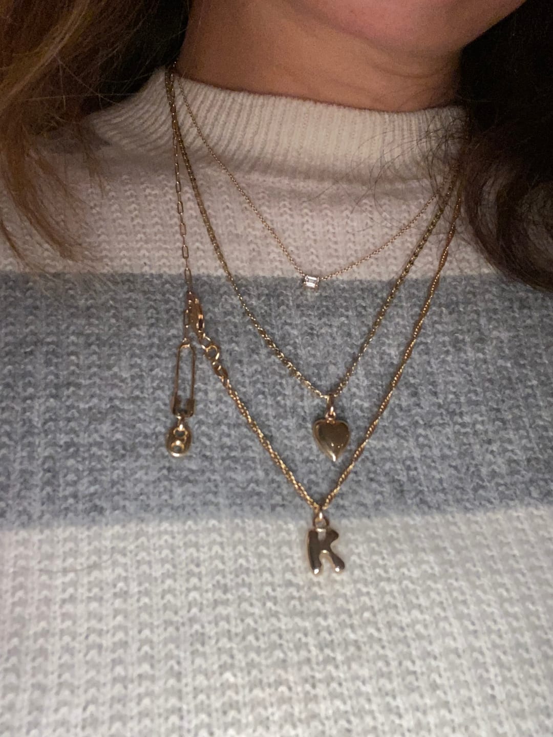 Customer photo review of 14K Single Safety Pin