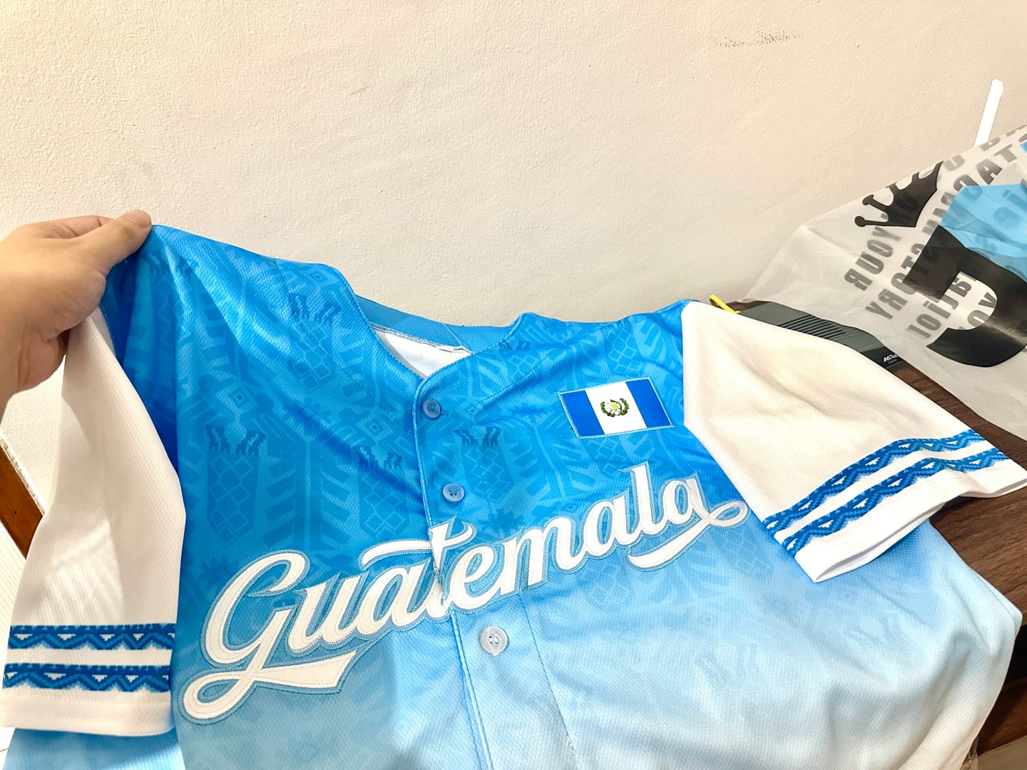 Customer photo review of Guatemala Custom Baseball Jersey