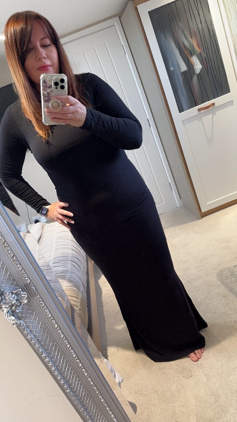 Customer photo review of Long Sleeve Maxi Shapewear Dress