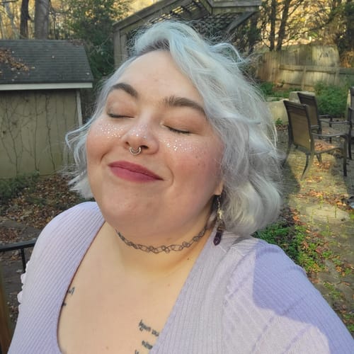 Customer photo review of Silver Glitter Freckles Makeup Patches