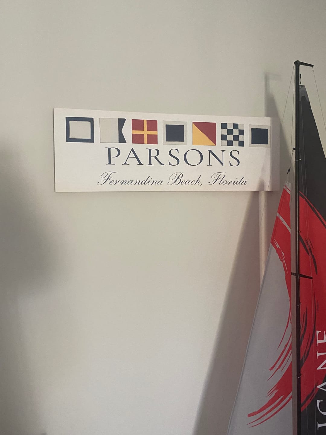 Customer photo review of Personalized Nautical Flags Wall Decor