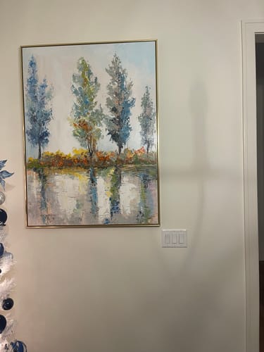 Customer photo review of Absorbing the Sunlight-Serene Abstract Landscape Oil Painting for Modern Home Decor