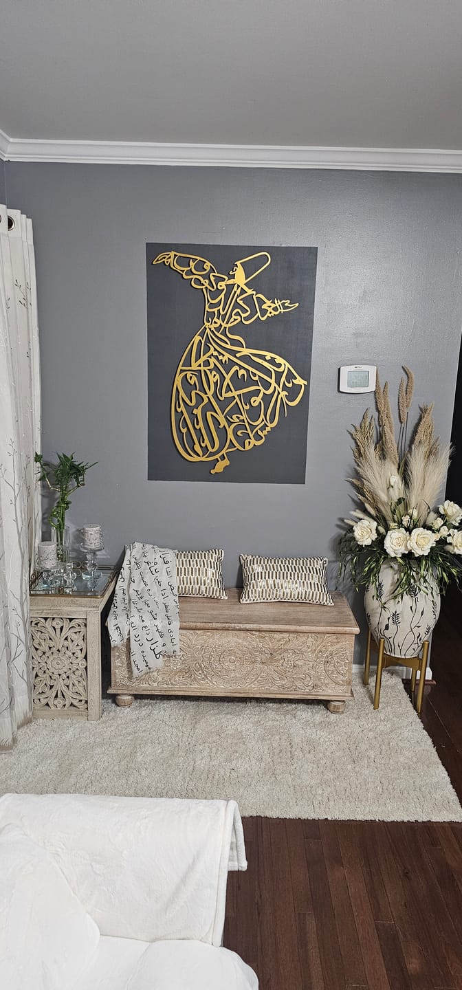 Customer photo review of Whirling Dervish Metal Islamic Wall Art