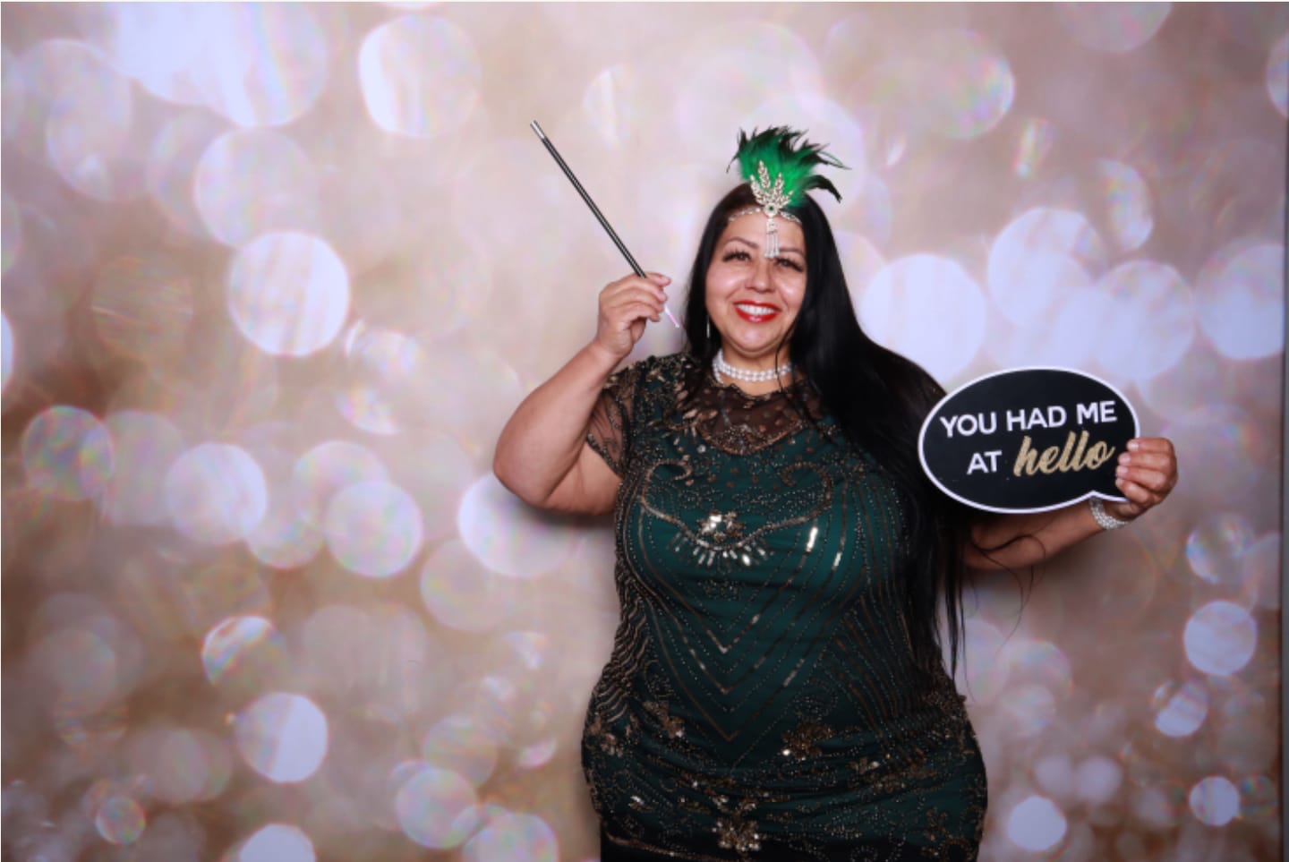 Customer photo review of Plus Size Halle Flapper Dress - Green