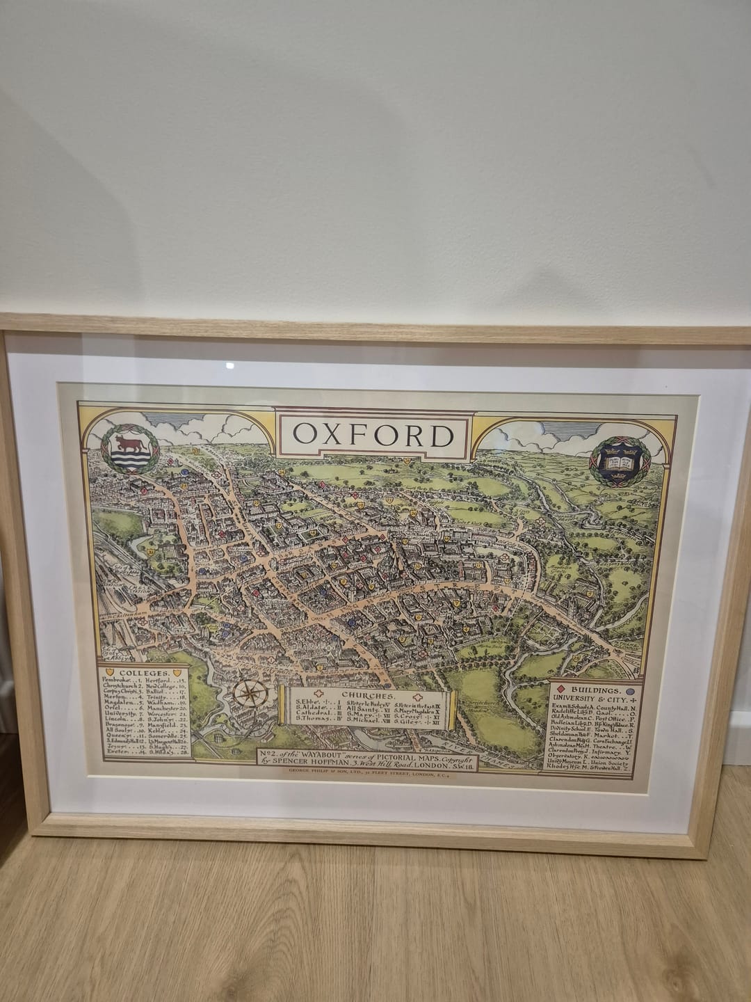 Customer photo review of Old Oxford pictorial map by Spencer Hoffman, 1929 - University and Colleges