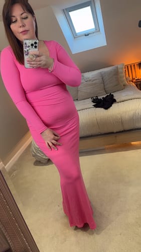 Customer photo review of Long Sleeve Maxi Shapewear Dress