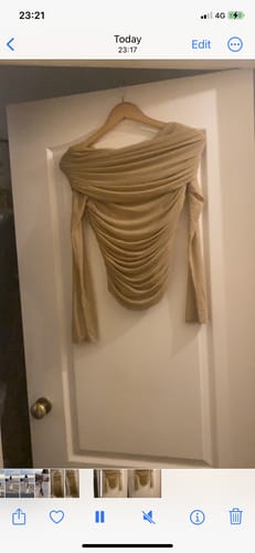 Customer photo review of Lesli Off Shoulder Top - Nude