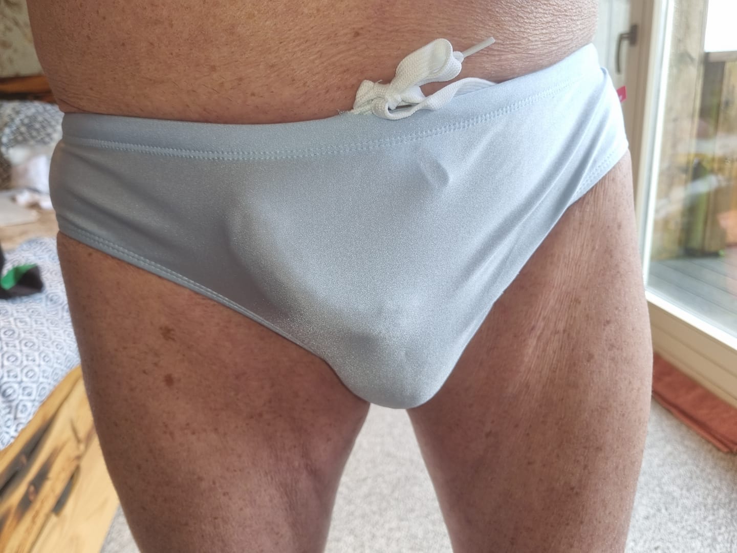 Customer photo review of Men Sexy Pouch Solid Bikini Swim Briefs