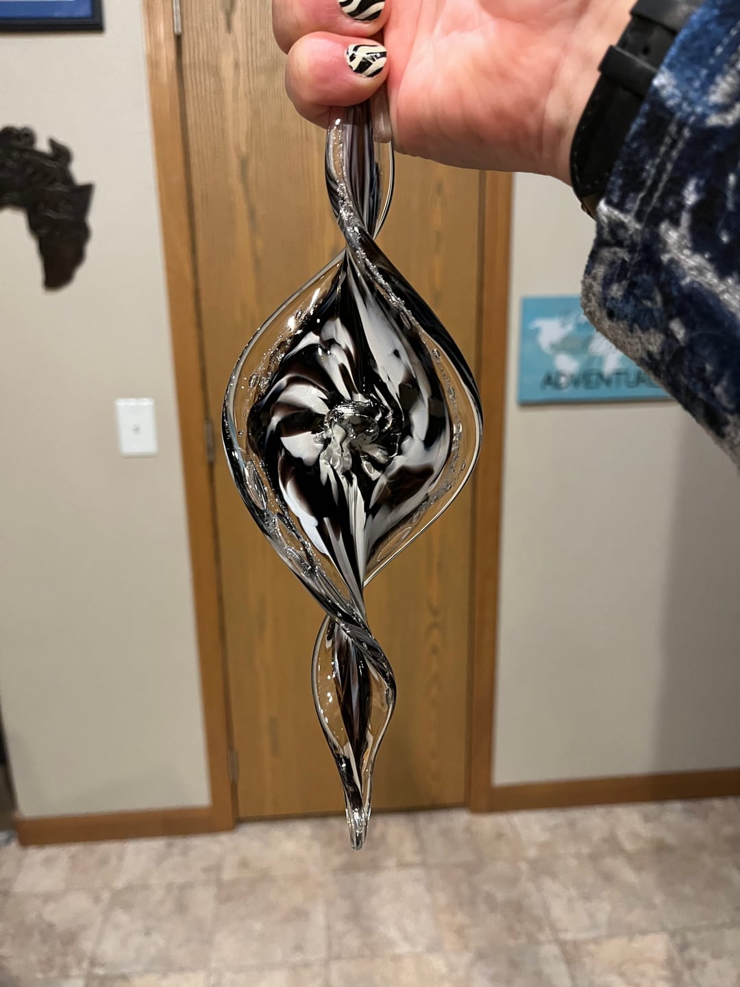 Customer photo review of Dichroic Spinner Suncatcher with Infused Cremains