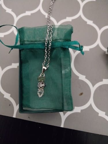 Customer photo review of Moldavite, Pakimer Diamond, Meteorite Pendant