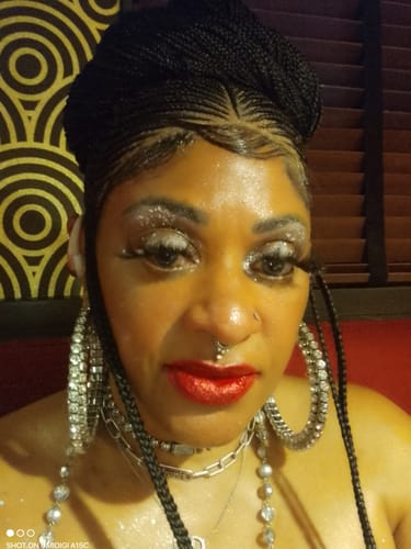 Customer photo review of Cornrow Braid Wig "Premium Swiss Full Lace" Waist Length (Myra)