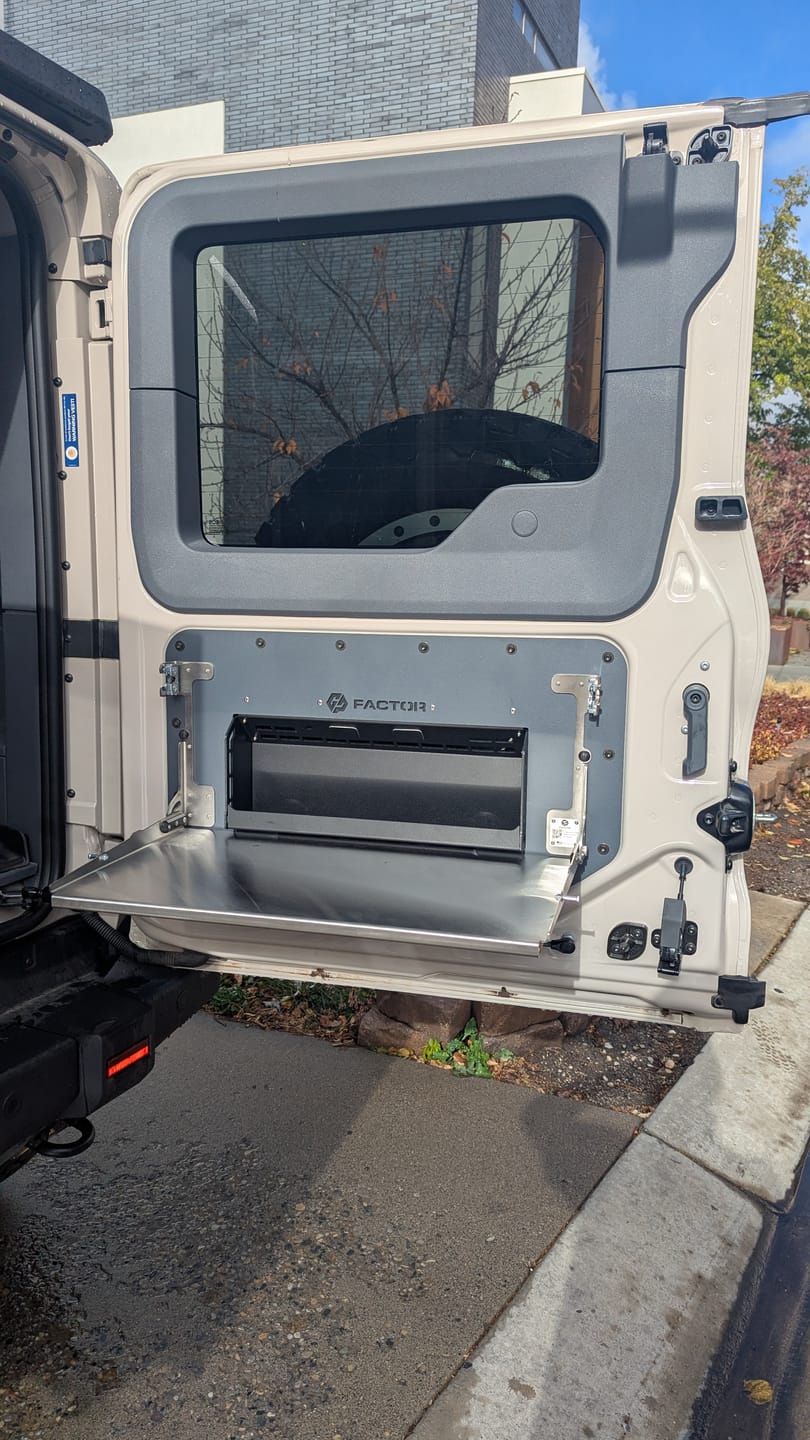 Customer photo review of Ineos Grenadier V2 Folding Tailgate Table with Extended Storage Cubby