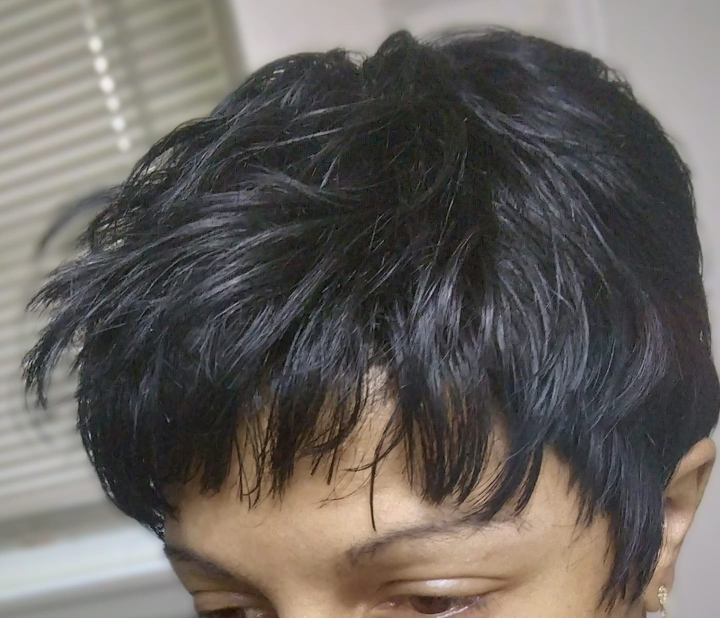 Customer photo review of Outre 100% Human Hair Premium Duby Wig PIXIE MOHAWK