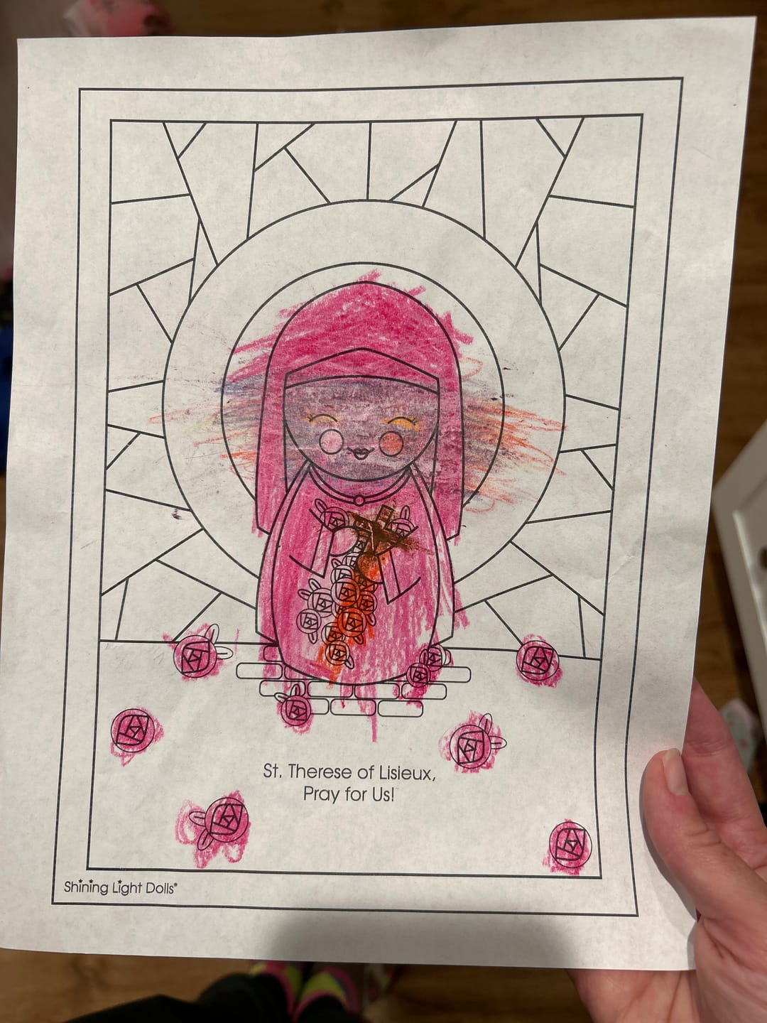 Customer photo review of October Saints Coloring Sheets - Digital Download