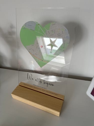 Kundenbewertung mit Foto zu "Unser Ereignis" - Personalisierte Acryltafel