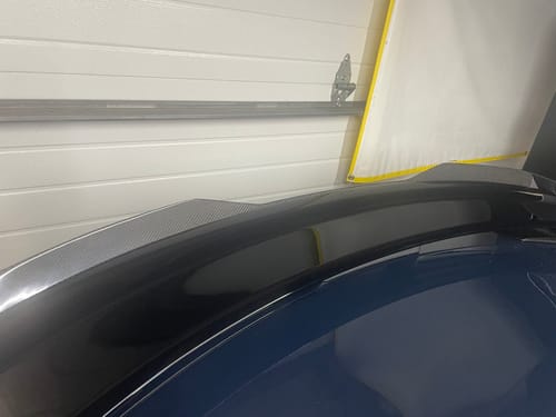 Customer photo review of Fit 2024-2025 Ford Mustang Dark Horse Style Real Carbon Fiber Wing Gurney Flap Rear Spoiler
