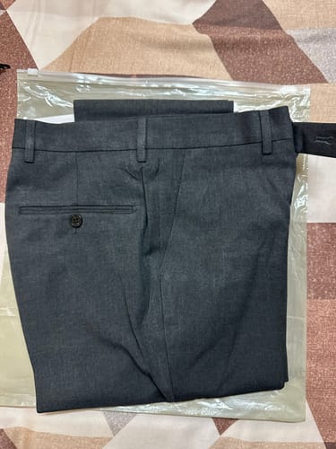 Customer photo review of Trousers With Belt Loop - Dark Grey Plain (Stretchable)