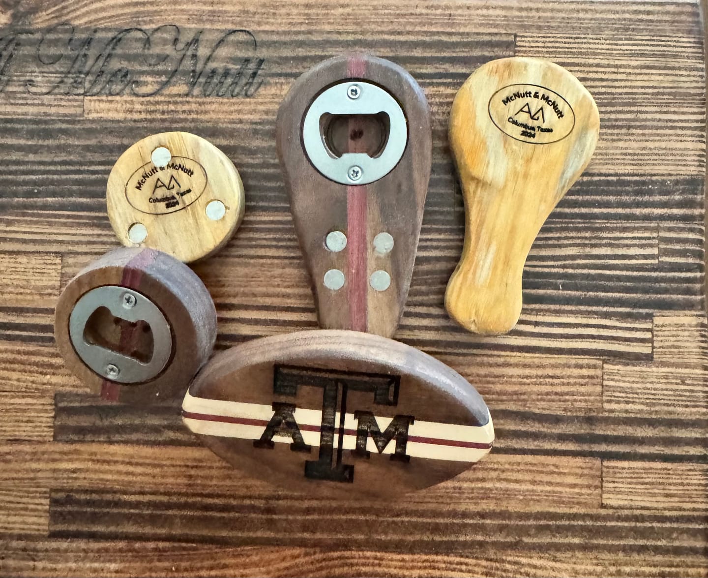 Customer photo review of Bottle Opener Template Set 1 - 6 Bottle Opener Acrylic Router Templates