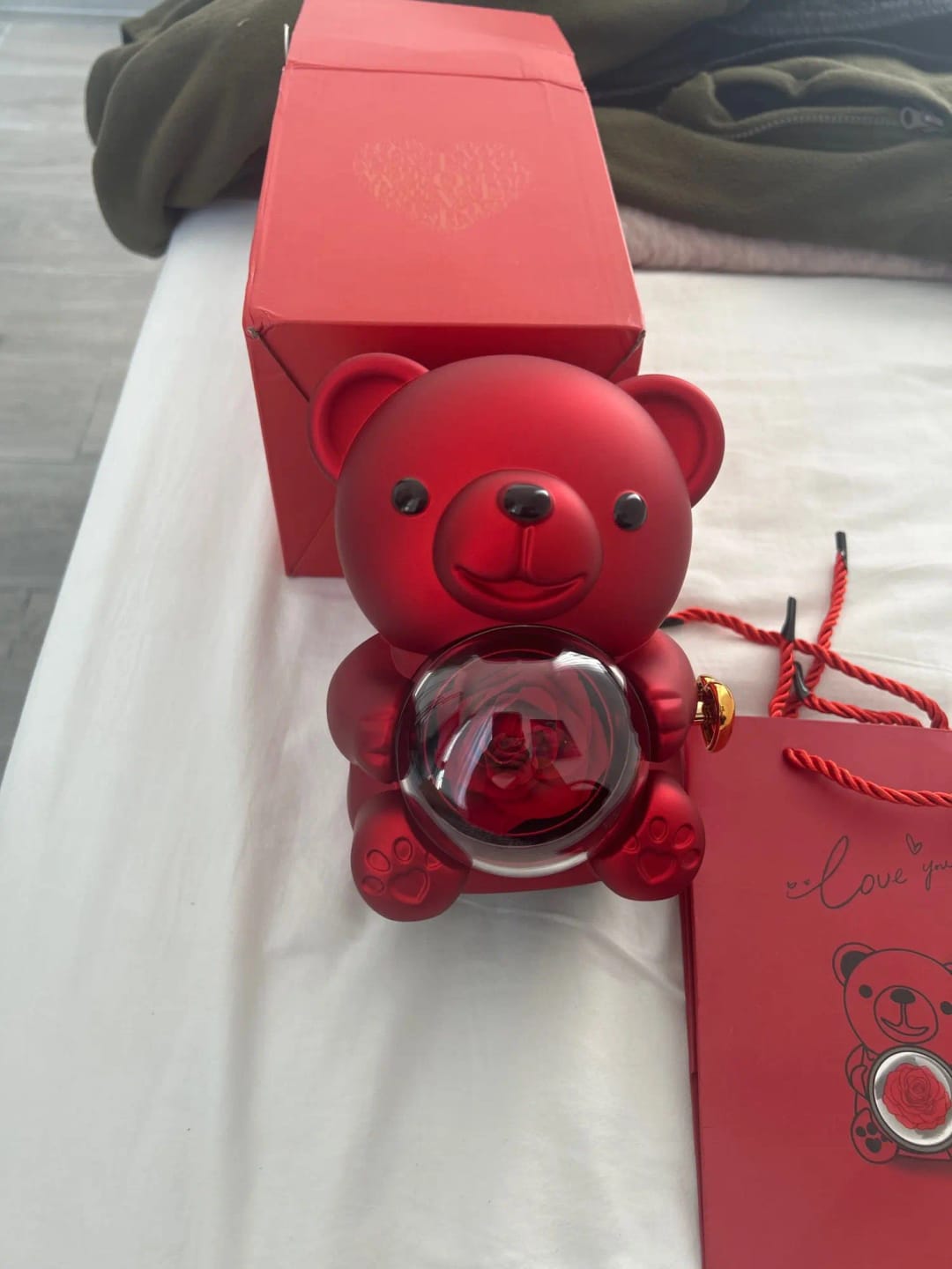 Customer photo review of Eternal Rose Teddy Bear & Necklace