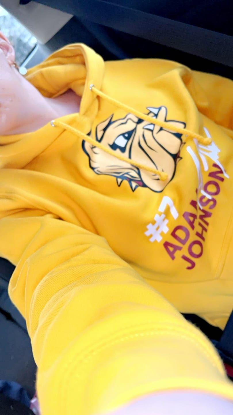 Customer photo review of Adam Johnson UMD Hoodie - Maroon