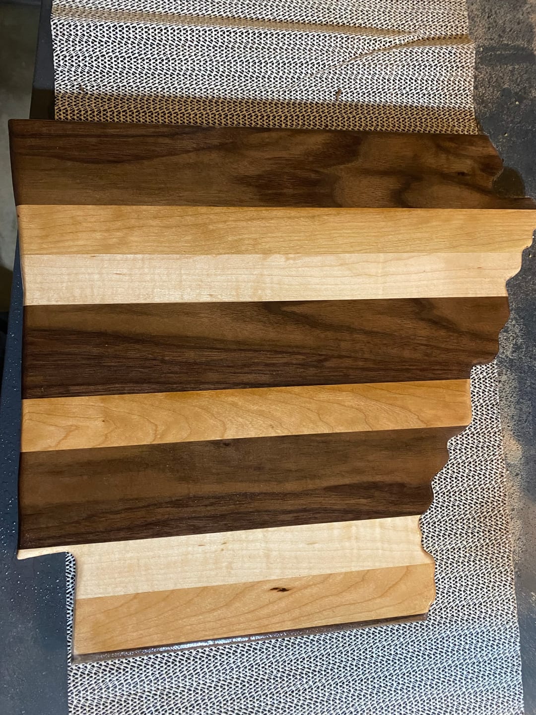 Customer photo review of 13.4x12.0" State Of Arkansas Acrylic Router Template
